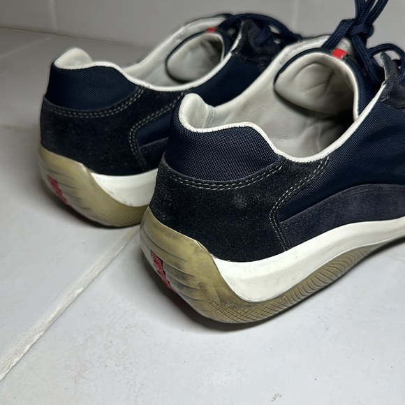 PRADA men’s blue suede and nylon low top sneakers Size: 9.5 - Picture 12 of 12
